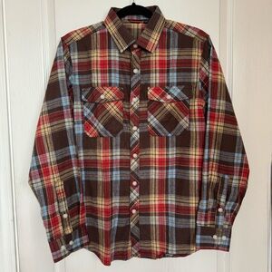 Brown and Red Plaid Men's Shirt